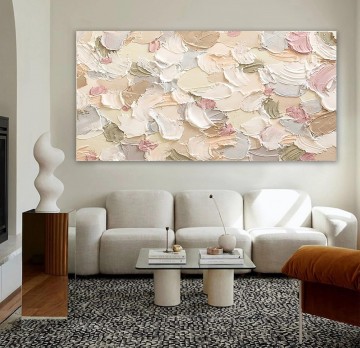 Artworks in 150 Subjects Painting - Abstract Pink Petals by Palette Knife wall art minimalism